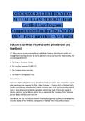 QUICKBOOKS CERTIFICATION ACTUAL EXAM 2026&sol;2027 &vert; Intuit Certified User Program &vert; Comprehensive Practice Test &vert; Verified Q&A &vert; Pass Guaranteed - A&plus; Graded