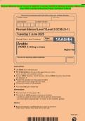 Pearson Edexcel Level 1&sol;Level 2 GCSE &lpar;9&ndash;1&rpar; Arabic PAPER 4&colon; Writing in Arabic Higher tier 2025 combined Question Paper and Mark scheme