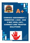 COM4802 Assignment 1 Semester 1 2026 - DUE 6 May 2026&semi; 100&percnt; CORRECT AND TRUSTED SOLUTIONS