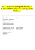 HCA Certification Training with all Correct & 100&percnt; Verified Answers &vert;Latest Version &vert;Already Graded A&plus;