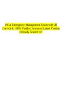 HCA Emergency Management Exam with all Correct & 100&percnt; Verified Answers &vert;Latest Version &vert;Already Graded A&plus;