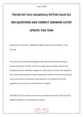 Florida ALF Core competency ACTUAL Exam ALL 500 QUESTIONS AND CORRECT ANSWERS LATEST UPDATE THIS YEAR&period;pdf