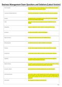 Business Management Exam Questions and Solutions &lpar;Latest Version&rpar;