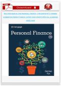 Solution Manual for Personal Finance&comma; 14th Edition by E&period; Thomas Garman & Raymond E&period; Forgue &vert; Complete Worked Solutions &vert; All Chapters