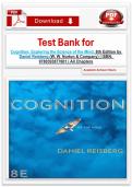 Test Bank for Cognition&colon; Exploring the Science of the Mind&comma; 8th Edition by Daniel Reisberg &lpar;W&period; W&period; Norton & Company&comma; 2021&rpar; &vert; ISBN&colon; 9780393877601 &vert; All Chapters&period;