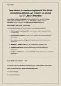 Texas Athletic Trainer Licensing Exam ACTUAL EXAM COMPLETE QUESTIONS AND VERIFIED SOLUTIONS LATEST UPDATE THIS YEAR