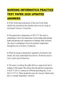 NURSING INFORMATICS PRACTICE TEST PAPER 2026 UPDATED ANSWERS