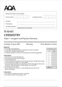 AQA A-level CHEMISTRY Paper 1 JUNE 2025 QUESTION PAPER&colon; Inorganic and Physical Chemistry