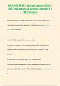 HCA 468 TEST 1 &lpar;Latest Update 2026 2027&rpar; Questions & Answers -Grade A - 100- Correct