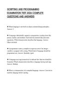SCRIPTING AND PROGRAMMING EXAMINATION TEST 2026 COMPLETE QUESTIONS AND ANSWERS