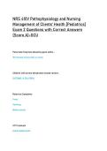 NRS 410V Pathophysiology and Nursing  Management of Clients' Health &lbrack;Pediatrics&rsqb;  Exam 2 Questions with Correct Answers  &lpar;Score A&rpar;-GCU