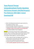 Texas Physical Therapy  Jurisprudence Exam Practice Questions  And Correct Answers &lpar;Verified Answers&rpar;  Plus Rationale 2026 Q&A&vert; Instant  Download Pdf 