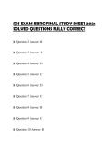 SDS EXAM NBRC FINAL STUDY SHEET 2026 SOLVED QUESTIONS FULLY CORRECT