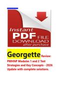Georgette Review PMHNP Modules 1 and 2 Test Strategies And Key Concepts  - 2026  Update with complete solutions&period;