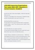 LDR-303S Improving Organizations Test Latest 2026&ndash;2027&period; Questions & Correct Answers&period; Graded A