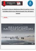Test Bank for Behavior Modification&colon; What It Is and How To Do It&comma; 11th Edition &lpar;2026&rpar; by Garry Martin & Joseph J&period; Pear &ndash; Complete Test Bank&comma; All Chapters Included