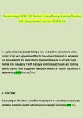 Pharmacology NURS 251 Module 3 exam Portage learning&sol;Nursing ABC Questions and Answers UPDATED