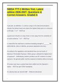 NWSA TTT-1 Written Test&period; Latest edition 2026-2027&period; Questions & Correct Answers&period; Graded A