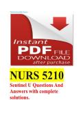 NURS 5210 Sentinel U Questions And Answers with complete solutions