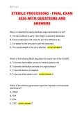 STERILE PROCESSING - FINAL EXAM  2026 WITH QUESTIONS AND  ANSWERS