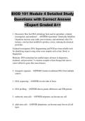 BIOD 101 Module 4 Detailed Study  Questions with Correct Answer  <Expert Graded A&plus;>