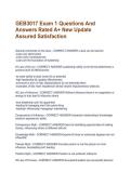 GEB3017 Exam 1 Questions And Answers Rated A&plus; New Update Assured Satisfaction
