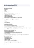 Medication Aide TEST  &lpar;Latest 2026 &sol; 2027&rpar; Most Comprehensive Qs & Ans - to Pass the Exam&comma; 100&percnt; Verified
