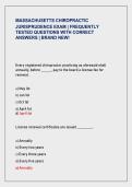 MASSACHUSETTS CHIROPRACTIC  JURISPRUDENCE EXAM &vert; FREQUENTLY  TESTED QUESTIONS WITH CORRECT  ANSWERS &vert; BRAND NEW&excl; 