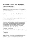 NURS 231 ACTUAL TEST 2026 VIEW AHEAD QUESTIONS ANSWERS