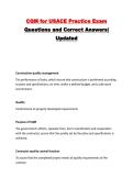 CQM for USACE Practice Exam Questions and Correct Answers&vert; Updated