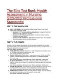 2026&sol;2027 Elite Health Assessment in Nursing Test Bank &vert; Next Gen NCLEX &lpar;NCJMM&rpar; & Weber&sol;Kelley