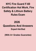 NYC Fire Guard F-60 Certification &ndash; Hot Work&comma; Fire Safety & Lithium Battery Rules Study Guide