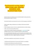 Psychosocial nursing exam 1 QUESTIONS AND VERIFIED ANSWERS 100&percnt; GUARANTEED PASS&period;