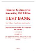 Test Bank &ndash; Financial & Managerial Accounting&comma; 19th Edition &ndash; Jan Williams&comma; Mark Bettner&comma; & Joseph Carcello &ndash; ISBN 9781260247930 &lpar;Full Chapters 1&ndash;26&rpar;