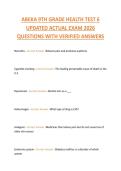 ABEKA 9TH GRADE HEALTH TEST 6  UPDATED ACTUAL EXAM 2026  QUESTIONS WITH VERIFIED ANSWERS 