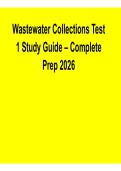 Wastewater Collections Test 1 Study Guide &ndash; Wastewater Operator Certification Exam Prep Questions & Answers &lpar;2026 Updated&rpar;