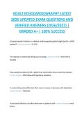 ADULT ECHOCARDIOGRAPHY LATEST  2026 UPDATED EXAM QUESTIONS AND  VERIFIED ANSWERS &lpar;2026&sol;2027&rpar; &vert;  GRADED A&plus; &vert; 100&percnt; SUCCESS