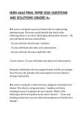 NURS 6665 FINAL PAPER 2026 QUESTIONS AND SOLUTIONS GRADED A&plus;