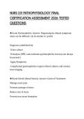 NURS 231 PATHOPHYSIOLOGY FINAL CERTIFICATION ASSESSMENT 2026 TESTED QUESTIONS