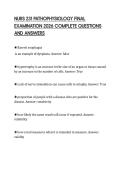 NURS 231 PATHOPHYSIOLOGY FINAL EXAMINATION 2026 COMPLETE QUESTIONS AND ANSWERS
