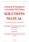 Solutions Manual &ndash; Financial & Managerial Accounting&comma; 19th Edition &ndash; Jan Williams&comma; Mark Bettner&comma; & Joseph Carcello &ndash; ISBN 9781260247930 &lpar;Full Chapters 1&ndash;26&rpar;