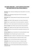 SIX SIGMA GREEN BELT &colon; AIGPE CERTIFICATION SCRIPT 2026 QUESTIONS WITH SOLUTIONS GRADED A&plus;