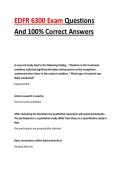 EDFR 6300 Exam Questions And 100&percnt; Correct Answers