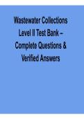 Wastewater Collections Level II Test Bank &ndash; Complete Questions & Verified Answers for Operator Exam Prep &lpar;2026 Updated&rpar;