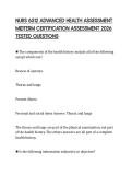 NURS 6512 ADVANCED HEALTH ASSESSMENT MIDTERM CERTIFICATION ASSESSMENT 2026 TESTED QUESTIONS