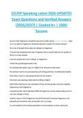 CELPIP-Speaking Latest 2026 UPDATED  Exam Questions and Verified Answers  &lpar;2026&sol;2027&rpar; &vert; Graded A&plus; &vert; 100&percnt;  Success