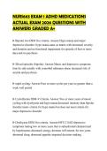 NURS663 EXAM 1 ADHD MEDICATIONS ACTUAL EXAM 2026 QUESTIONS WITH ANSWERS GRADED A&plus;