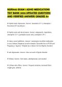 NURS663 EXAM 1 ADHD MEDICATIONS TEST BANK 2026 UPDATED QUESTIONS AND VERIFIED ANSWERS GRADED A&plus;