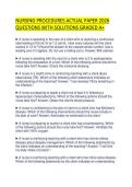 NURSING PROCEDURES ACTUAL PAPER 2026 QUESTIONS WITH SOLUTIONS GRADED A&plus;