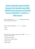 Florida Certification Board Certified  Recovery Peer Specialist Latest 2026  UPDATED Exam Questions and Verified  Answers &lpar;2026&sol;2027&rpar; &vert; Graded A&plus; &vert;  100&percnt; Success
